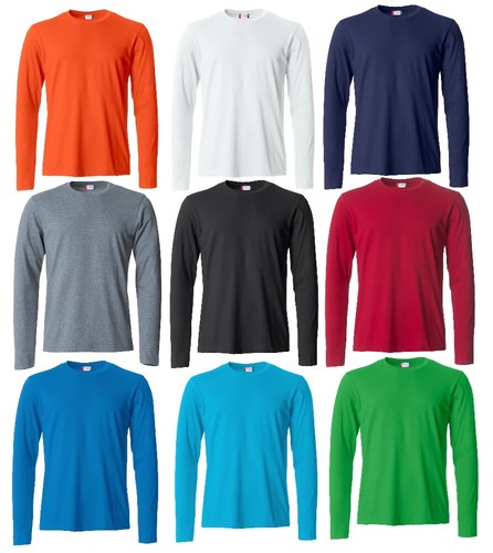 T-shirt uomo manica lunga bianca JHK 100% cotone 160 gr