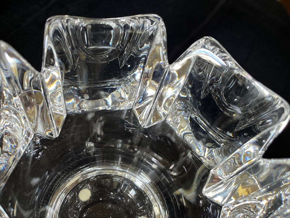 Vintage Orrefors Crystal Bowl Sweden Scandinavian Art Glass Corona