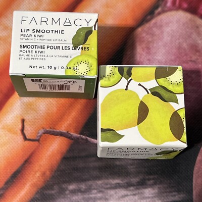 2)FARMACY LIP SMOOTHIE PEAR KIWI VITAMIN C + PEPTIDE LIP BALM 10g/0.34 OZ. NIB