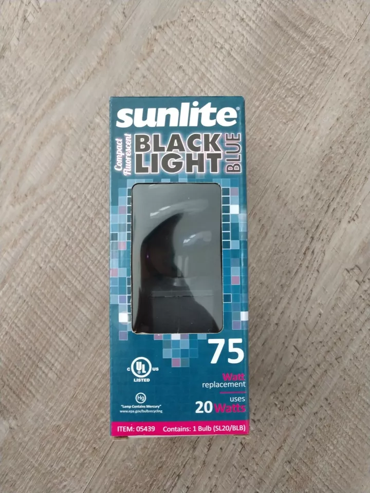 Sunlite 75W UV Blacklight Spiral CFL Fluorescent Light Bulb Blue SL20 - Image 2 of 4