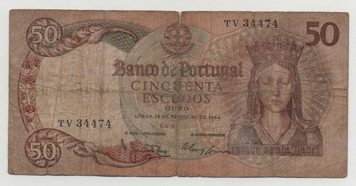 PORTUGAL 50 ESCUDOS 1964 PICK 168 LOOK SCANS