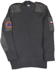 Large - Czech Army Grey Sweater Pullover Commando Jumper Uniform Jacket Military