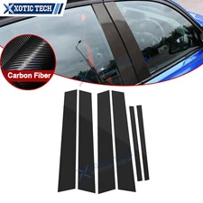 Carbon Fiber Texture Window Door Pillar Post Trim Sticker For BMW 3-Series E90