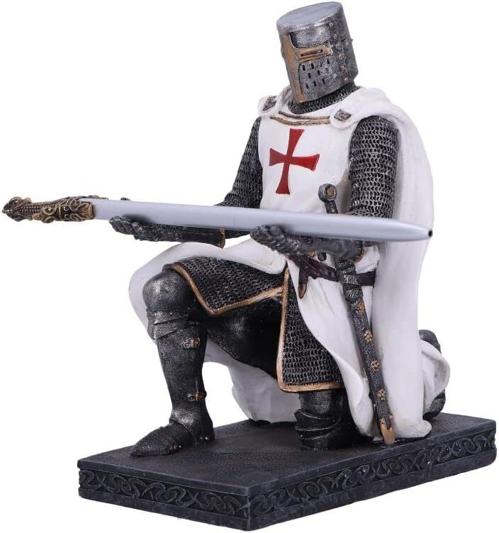 Nemesis Now Buste De Chevalier Squelette – Into The Knight – Résine 19 Cm – Argent – Médiéval – Peint Main