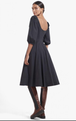 Staud Swells Midi Flare Dress Black 2Size ORIG $295 | eBay