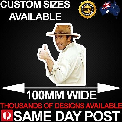 RUSSELL COIGHT THUMBS UP 100mm Wide Vinyl Car Sticker Decal Funny Meme