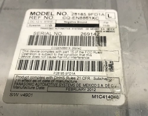 05-10 Nissan Titan Xterra Radio 6 Disc Cd  28185-9FD1A OEM BLUETOOTH CAPABILITY - Picture 8 of 8