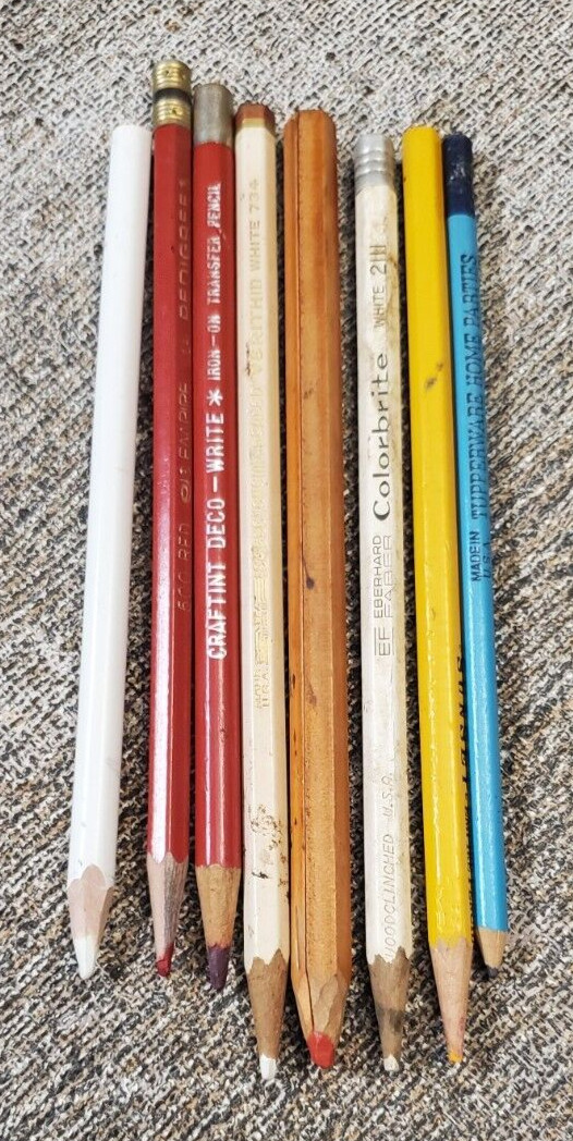 Lot of 8 Colored Pencils Mixed Uses Empire Craftint Eagle Tupperware Colorbrite 