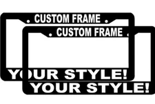  2 CUSTOM PERSONALIZED WHITE LETTERS customized vanity License Plate Frame