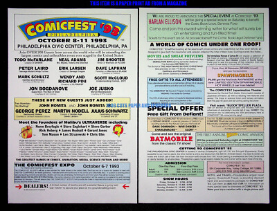 Comicfest '93 Comic Convention 1993 Philadelphia Print Magazine Ad Poster ADVERT