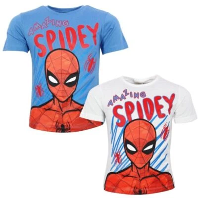 Marvel Spiderman Kinder Jungen kurzarm T-Shirt Shirt 98-128 100% Baumwolle - Bild 1 von 4