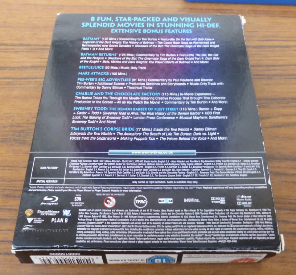 The Tim Burton Collection BLU-RAY (2012) 8 Disc Box Set Beetlejuice Batman etc - Image 4 of 4