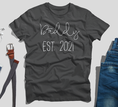 Mommy Daddy Est 2021 Shirts, pregnancy announcement shirts New Mom New Dad Tx - Picture 2 of 8