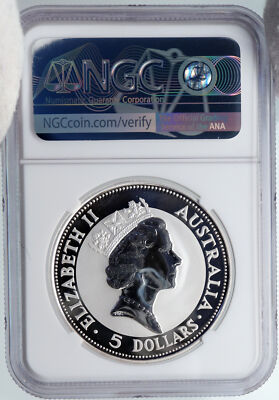 1991 AUSTRALIA Kookaburra Bird Tree Silver 5 Dollar Australian