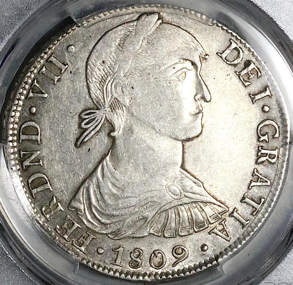 1809 PCGS AU 53 Peru 8 Reales Imaginary Large Bust Ferdinand VII Coin (24070101C - Image 2 of 4