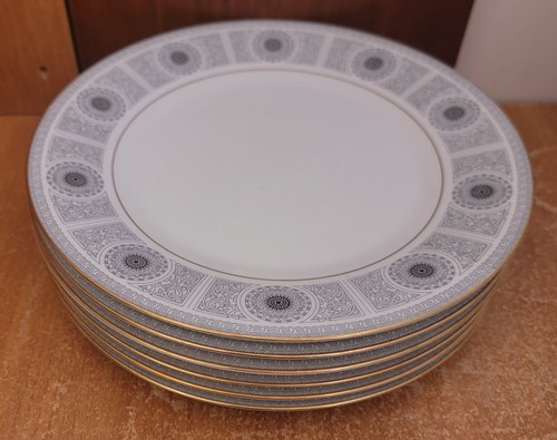 Juego de 6 platos de cena Noritake NILE, 10 1/2", 6719, adorno dorado, excelente - Imagen 11 de 13