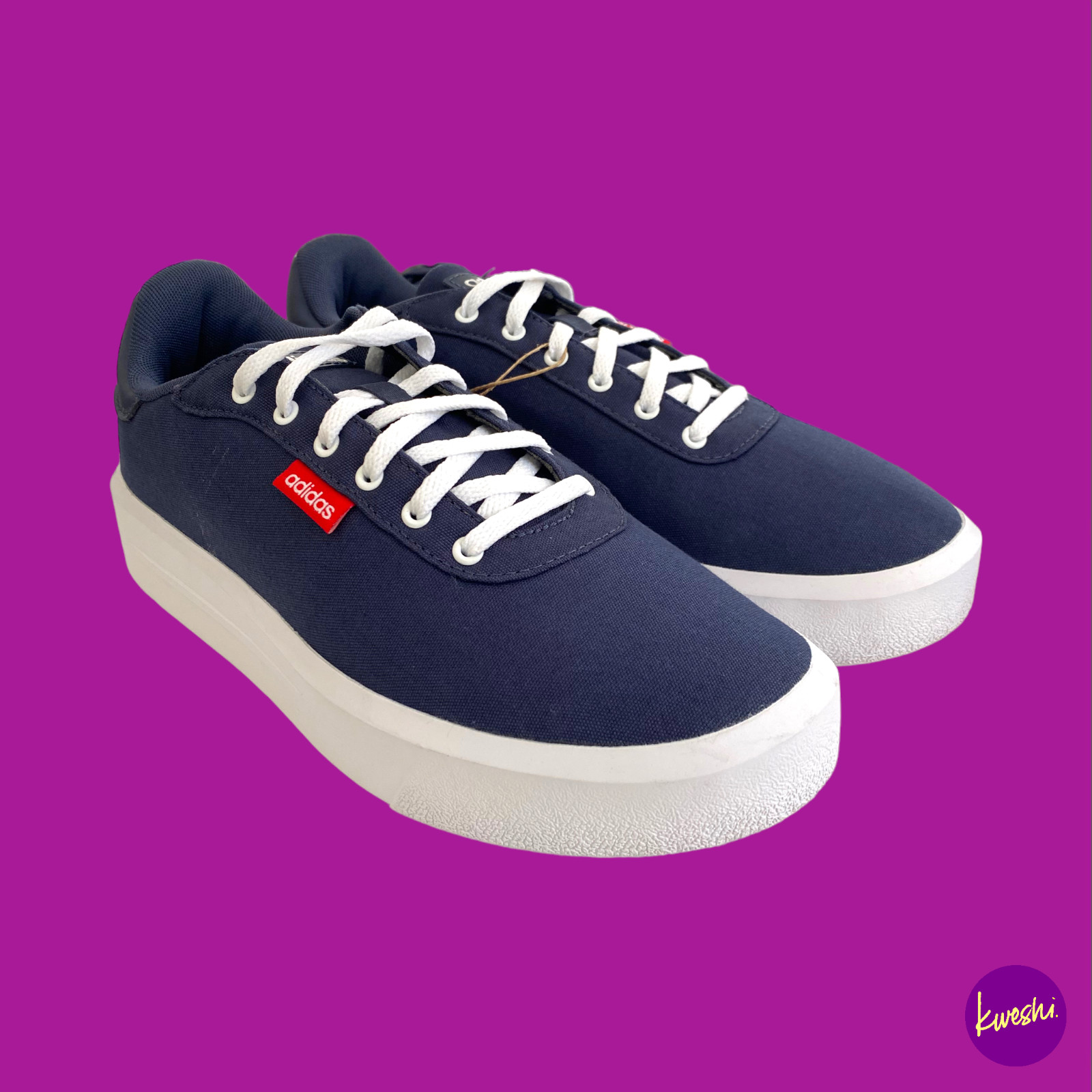 ADIDAS COURT Platform CLN Trainers, Chunky Platforms, Navy, UK 9.5/EU 44/US 11 ADIDAS COURT Platform CLN Trainers, Chunky Platforms, Navy, UK 9.5/EU 44/US 11