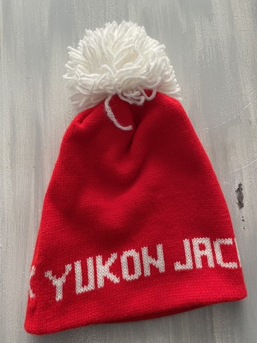 Yukon Jack Pom Beanie Red and White One Size 0924 - Picture 2 of 2