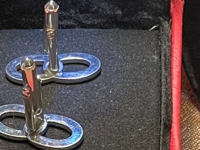 Vintage Swank Silver Tone Interlocking Ovals Circ… - image 3