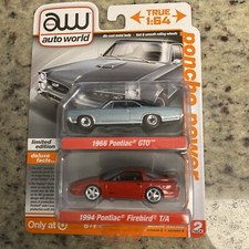 NEW auto world Exclusive 2-Pack 1966 Pontiac gto/1994 pontaic firebird t/