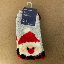 Gap Women's One Size Santa Print Soft Cozy Knit Socks NWT