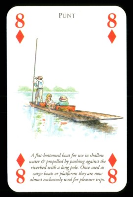 1 x Spielkarte PUNT Flat Bottomed Boat - 8 of Diamonds ZU 31