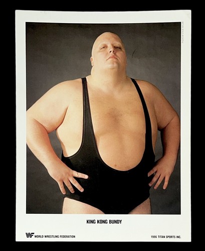 WWE KING KONG BUNDY OFFICIAL LICENSED 8.5X11 ORIGINAL PROMO PHOTO FROM 1986 RARE