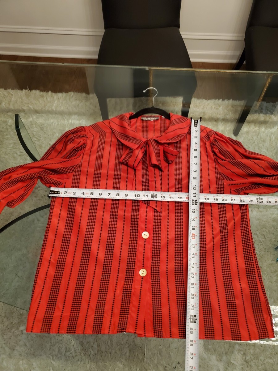 Vintage Lady Manhattan Red 100% Polyester Button Front Long