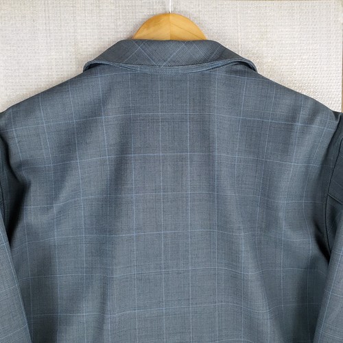 VTG NIKE TIGER WOODS Size Large Mens Wool/Poly Full Zip Blue Windowpane Jacket - Picture 10 of 12
