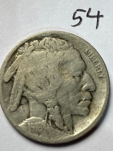 1916-S  BUFFALO NICKEL, "GOOD" condition, #54