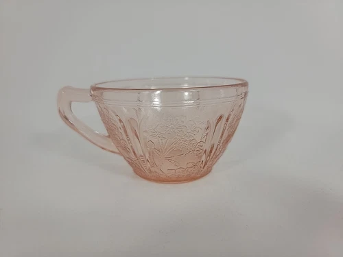 Vintage Jeannette Pink Cherry Blossom Depression Glass Cup