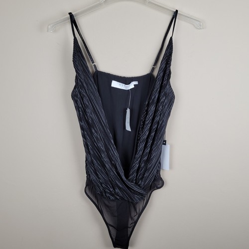 Body plisado negro ASTR The Label talla XS correas de espagueti envoltura sintética - Imagen 8 de 12