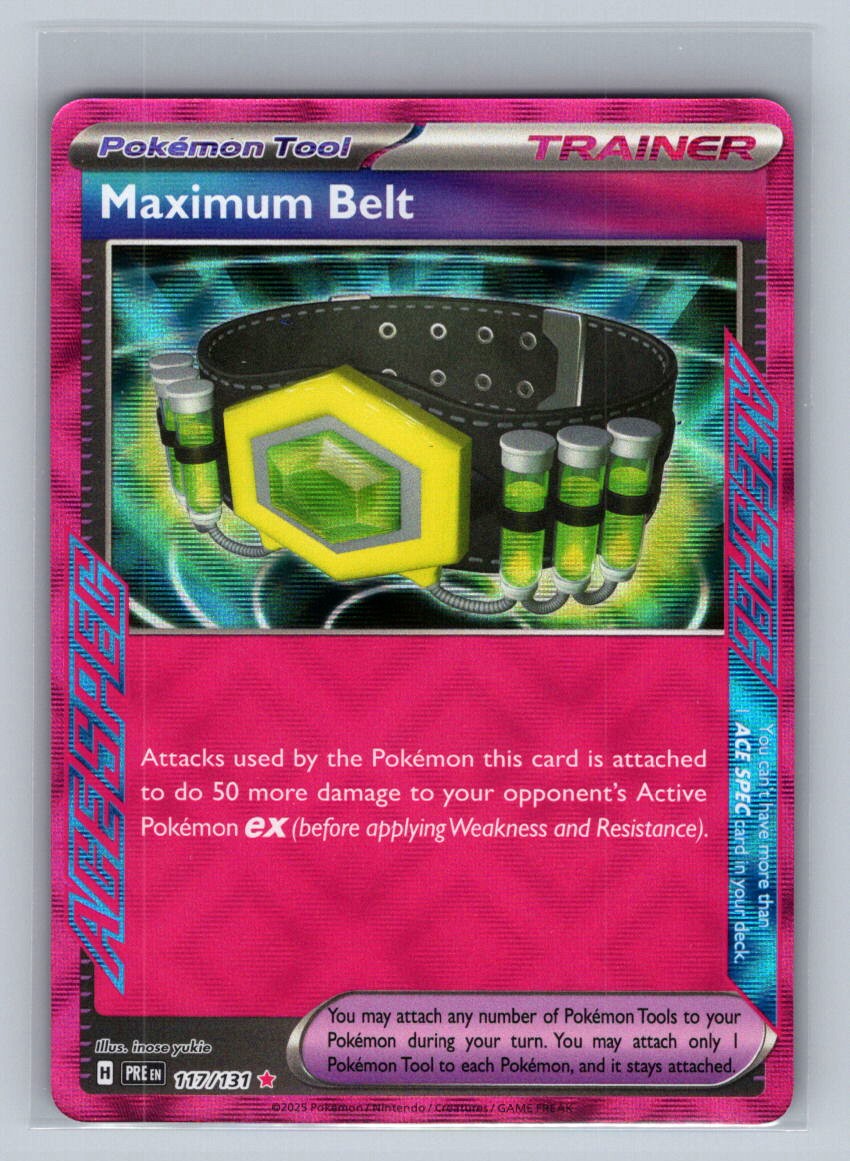 Maximum Belt 117/131 Prismatic Evolutions Holo ACE SPEC Pokemon TCG Card NM