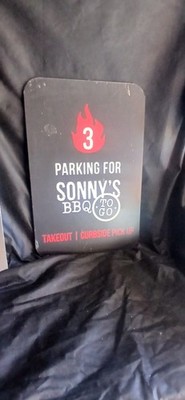 Sonny's Bar-B-Q Metal To Go Parking Sign#3 Original Ft Myers Fl  19 × 13