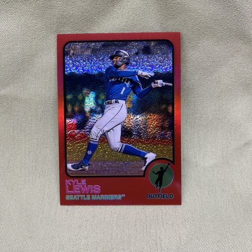 Kyle Lewis 2022 Topps Heritage #261 Chrome Red Refractor Mariners /573 🔥