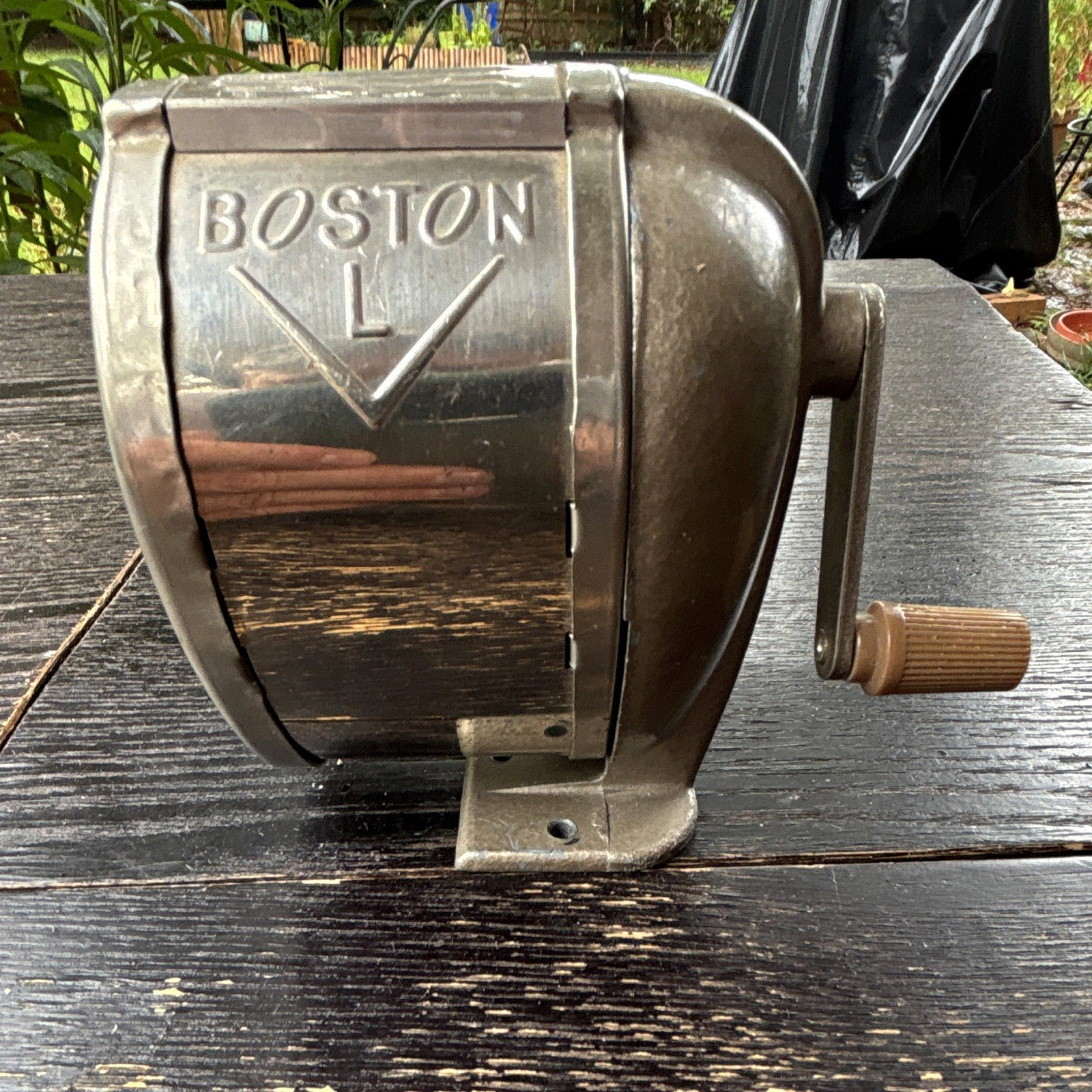Boston Hand Crank Pencil Sharpener Model L Hunt Mfg Statesville NC USA works