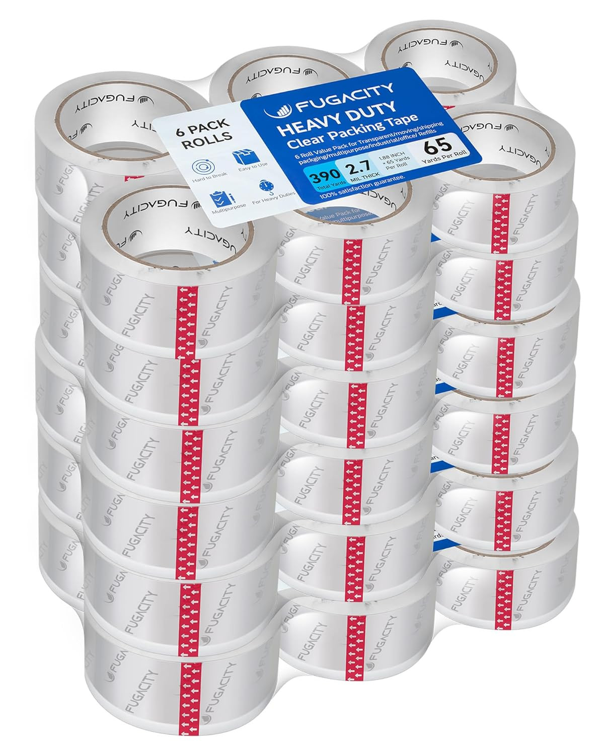 Clear Packing Tape Refills (36 Rolls),Heavy Duty Packaging Tape for Mo
