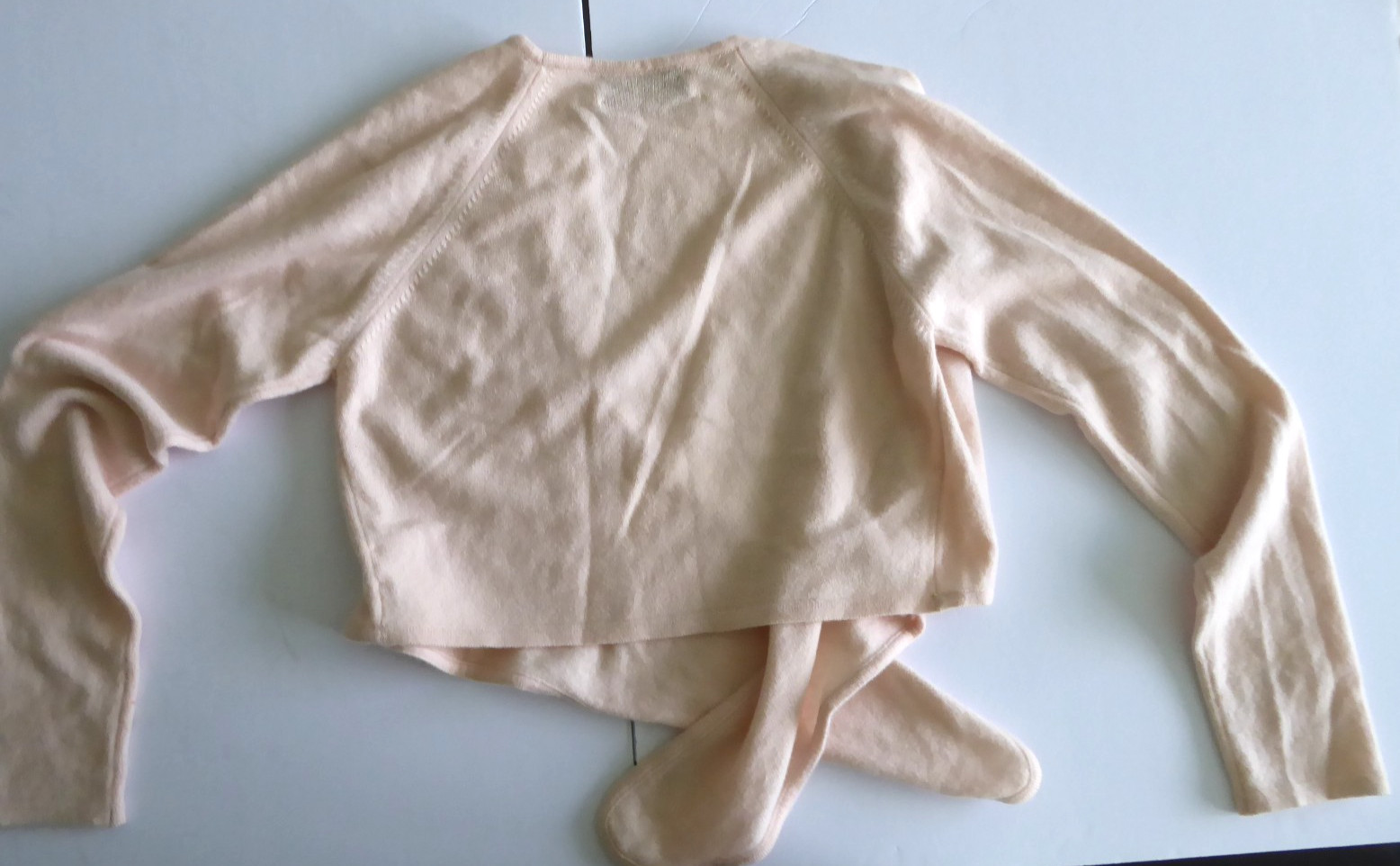 Rare Scotland Johnstons of Elgin Baby Pink 100percent Cashmere Cardigan Sweater Size M image 6