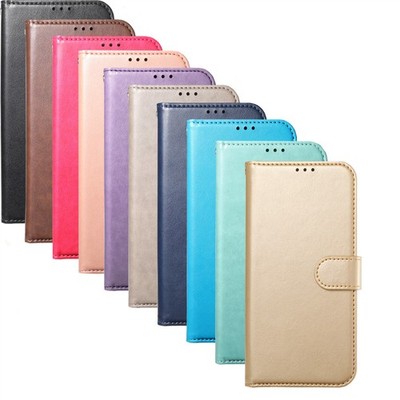 Handy Hülle für Huawei P50 P40 P30 P20 P10 Y5P Einfarbig Lammleder Wallet Case