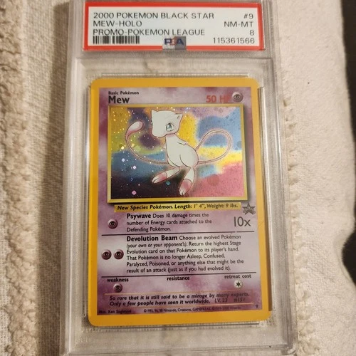 2000 Pokémon League Promo Black Star Mew Holo #9 NM-MT PSA 8