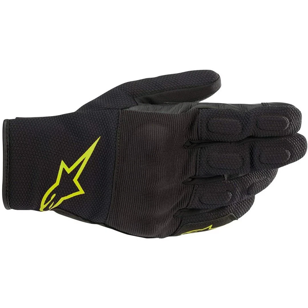 Alpinestars S Max Drystar Motorcycle Motorbike Gloves Black/Yellow Fluo