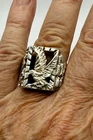 Men's Vintage Sterling Silver Wings Up Eagle Ring - Size 11 1/4