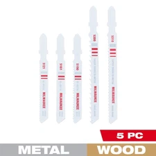 Milwaukee Bi-Metal Jigsaw Blade Assortment, 5-Pc., Model# 49-22-1178