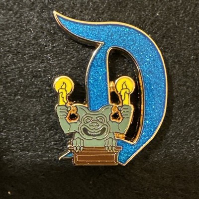 Disney Pin Haunted Mansion Gargoyle Key To Disneyland 70th Glitter & Gold D Pin