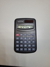 Vfw Vintage Mini Solar Pocket Calculator Black  4" X 2 1/2"