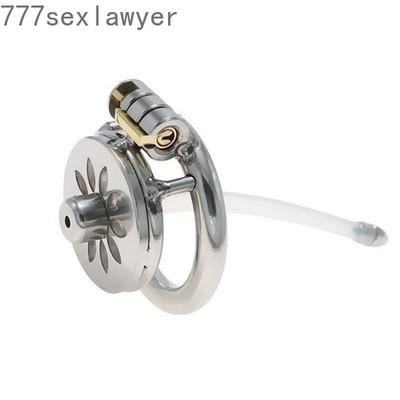 Man Flat Chastity Cage Stainless Steel Device Lockable Cage Urethr Tube Slave