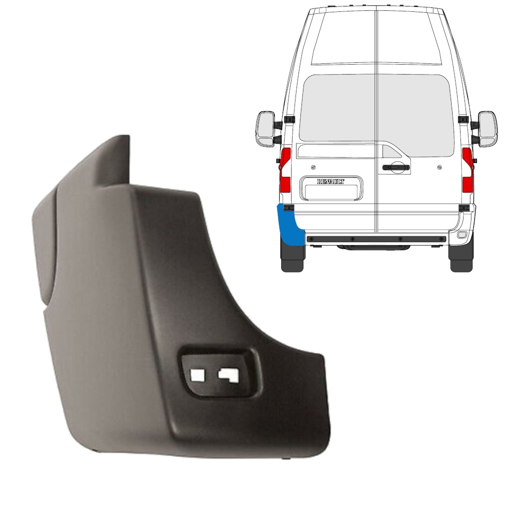 Rear bumper corner for Nissan NV400 2010- / Left
