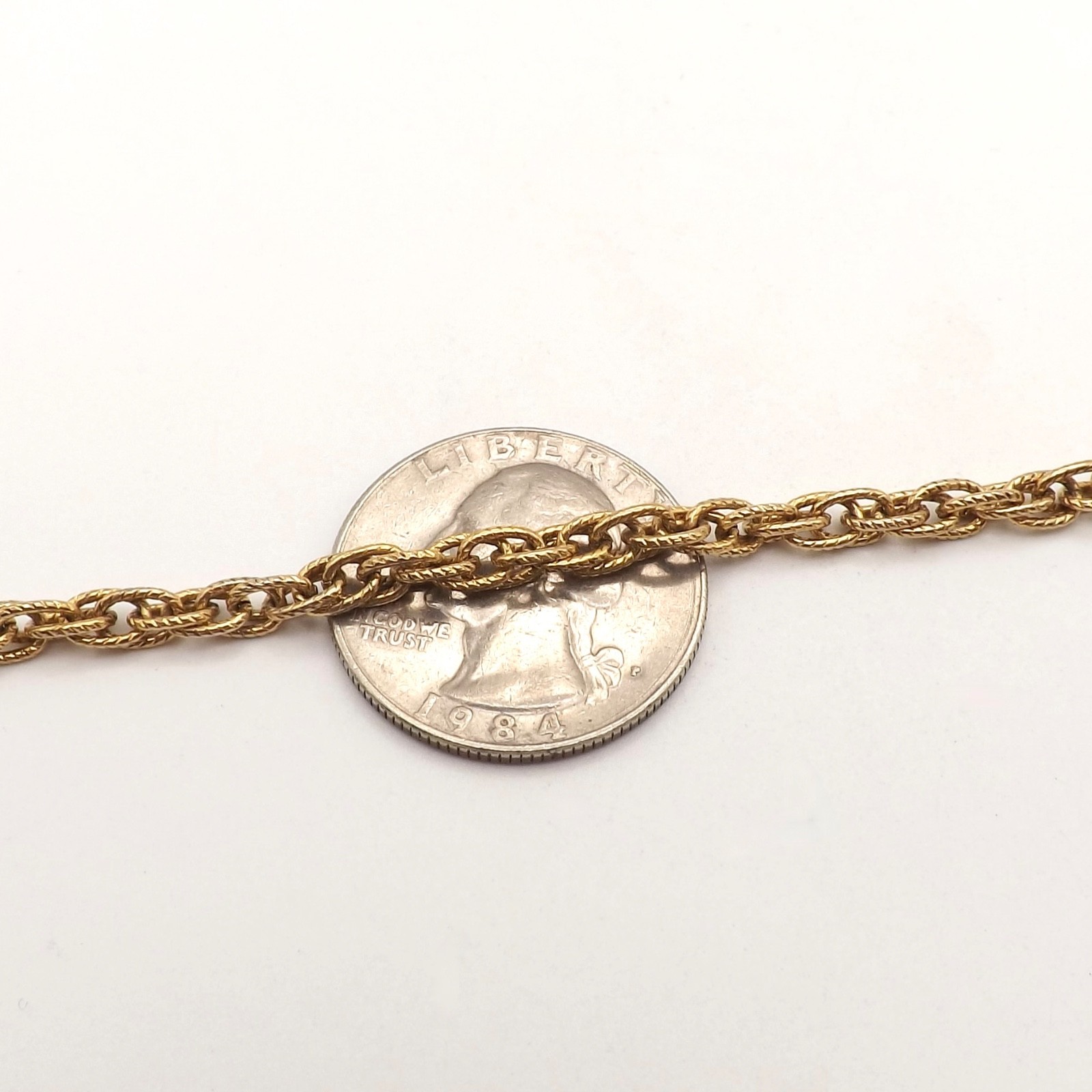 Gold Tone Open Rope Link Ankle Bracelet Anklet Grow With Me 11in Or Smaller