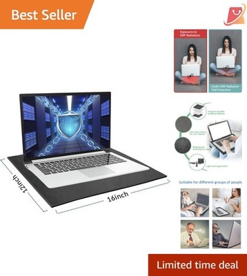 EMF Protection Laptop Pad Aluminum Faux Leather 6x2 Portable Radiation Shield