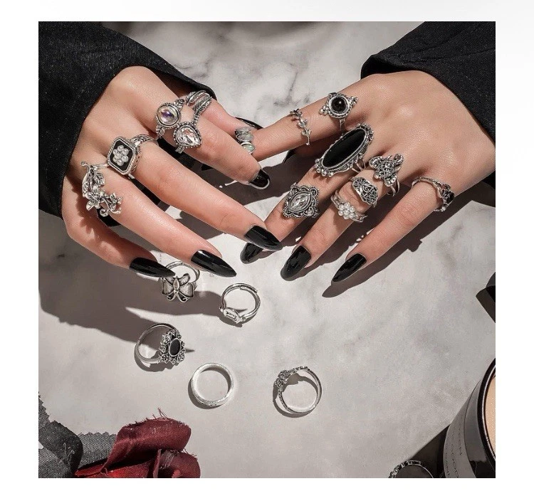 60 Bulk Lot Stainless Steel Rings For Men And Women Goth Fashion Ring Wholesale - Image 4 of 4